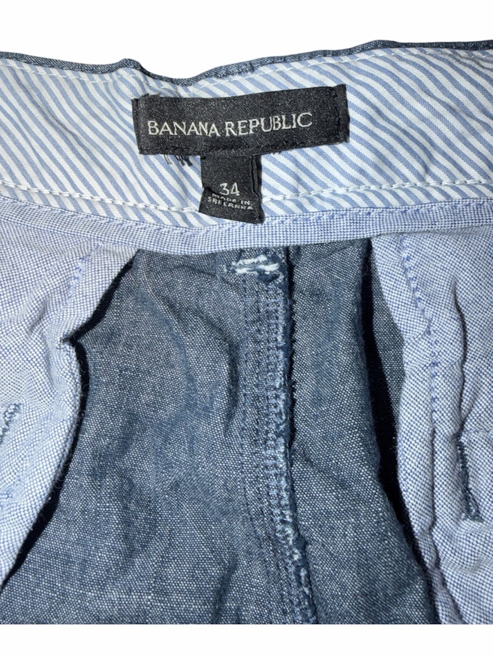 Size 34 Blue Islander Linen, Banana Republic, Pull&Bear Men’s Shorts Bundle of 3 - Picture 8 of 15